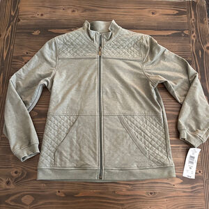 Women’s Allison Daley Sage Green Quilted Full Zip Jacket Size 10 NWT